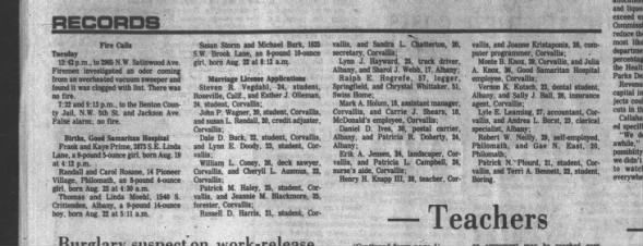Clipping from Corvallis Gazette-Times